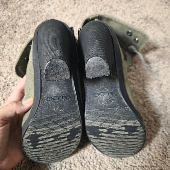 Aldo Olive Heeled Lace-Up Boots - Picture 2 of 6
